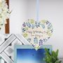 First Mother's Day Floral Heart Hanging Decoration, thumbnail 6 of 10