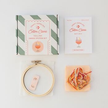 Aperol Cocktail Cross Stitch Kit, 5 of 5