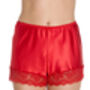 Lace French Knicker In Red Satin, thumbnail 1 of 3