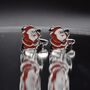 Santa Claus Cufflinks Christmas Gift For Him Festive Red And Silver Design, thumbnail 4 of 5