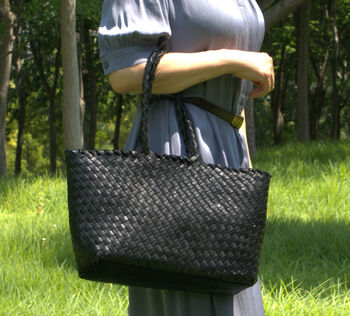 Weaving Leather Tote, 4 of 7