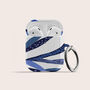 Blue Leaves Air Pod Case Whith Keychain, thumbnail 2 of 6