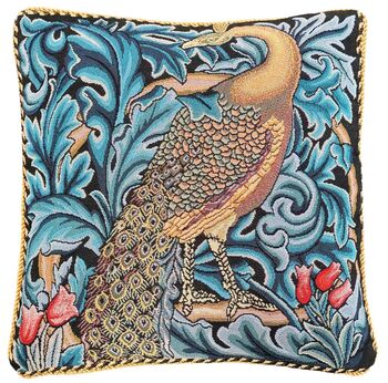 William Morris Forest Peacock Cushion Cover, 2 of 5