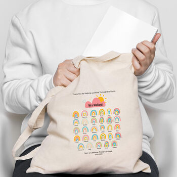 Teacher Gift Rainbow Tote Bag, 5 of 7