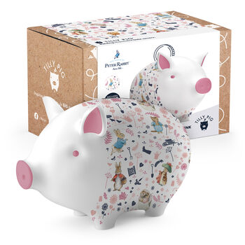 Tilly Pig Peter Rabbit And Friends Pink Piggy Bank, 6 of 12