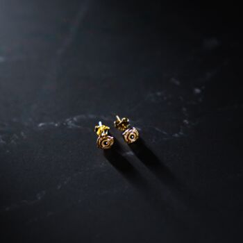 Silver Mens Compass Stud Earring, 7 of 11