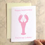 Personalised Lobster Anniversary Card, thumbnail 1 of 9