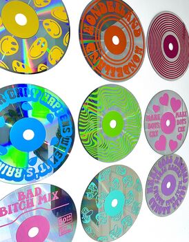 Personalised CD Style Upcycled 12' Laser Disc Decor, 3 of 9