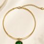 Gold Triple Faux Gem Pendant Collar Necklace, thumbnail 3 of 3