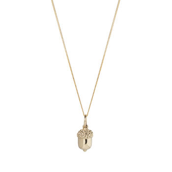Gold Plated Acorn Necklace Hadrians Wall Path Symbol, 2 of 3