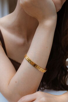 Personalised Custom Word Cuff Bracelet, 3 of 6