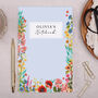 Personalised Blue Floral Notebook, Lined Or Unlined Paper, thumbnail 1 of 5