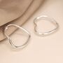 Sterling Silver Heart Hoop Earrings, thumbnail 3 of 7