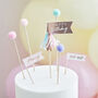 Pom Pom And Flags Happy Birthday Cake Toppers, thumbnail 1 of 3