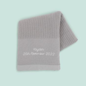 Personalised Grey Cellular Blanket, 2 of 5