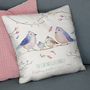 Personalised Bird Family Faux Suede / Cotton Cushion, thumbnail 3 of 10