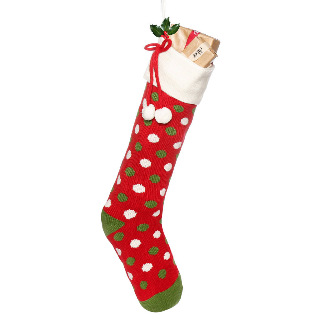 personalised knit christmas stocking by dibor