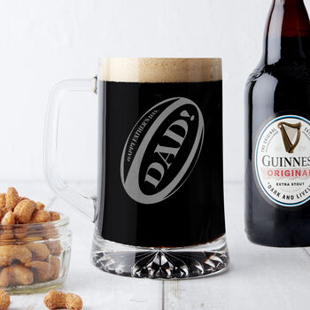 Happy Father's Day Rugby Ball Beer Tankard, 2 of 5