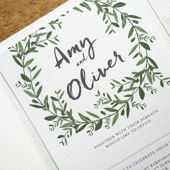 Olive Wreath Wedding Stationery Range, 3 of 6