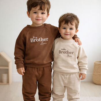Siblings Personalised Organic Cotton Tracksuit Brother Or Sister, 2 of 7