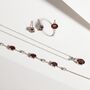 Garnet Oval Stud Earrings In Sterling Silver And Gold, thumbnail 4 of 11