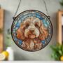 Cockapoo Golden Stained Glass Effect Suncatcher, thumbnail 5 of 6