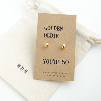 Golden Oldie Birthday Gift Earrings, 3 of 6