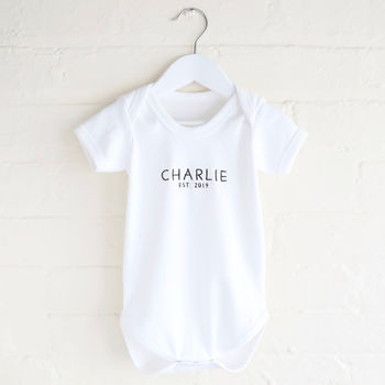 Personalised Est. T Shirt And Babygrow Set, 7 of 7