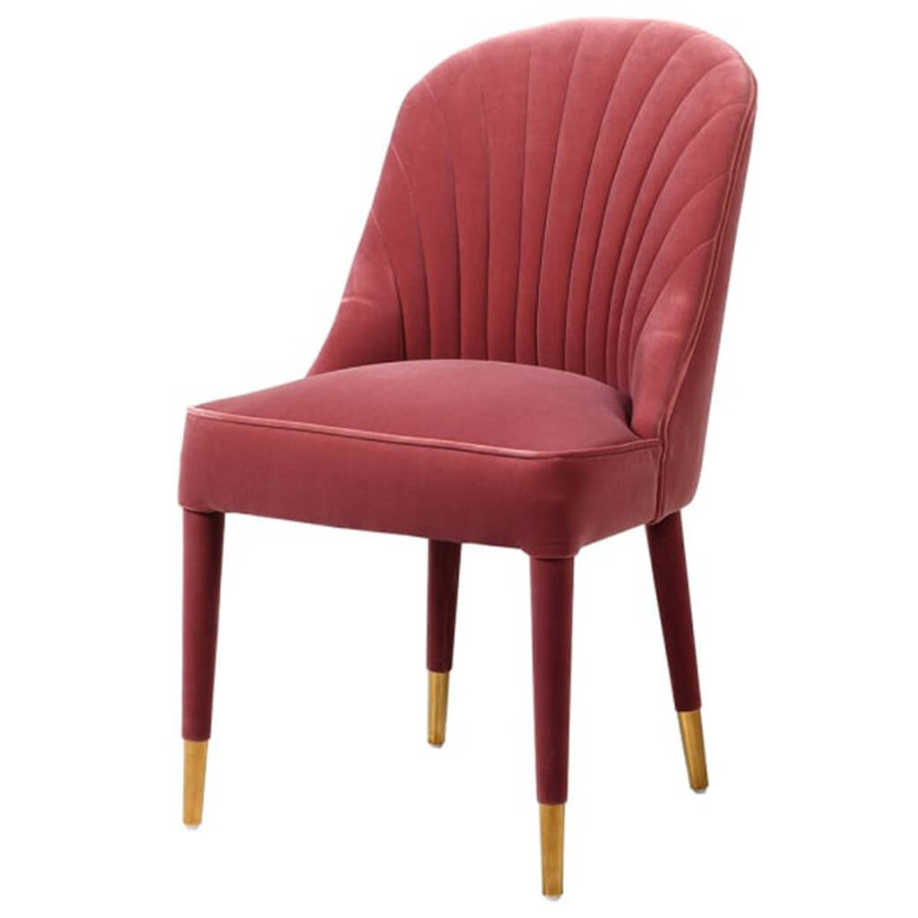 Pink Velvet Curve Back Dining Chair By The Orchard Furniture