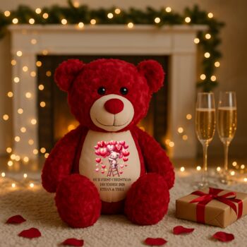 Personalised Love You Balloons Large Red Teddy Bear, 7 of 7