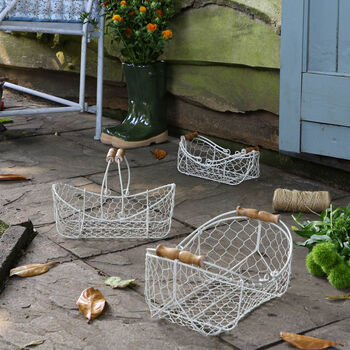 Set Of Three Garden Allotment Trug Baskets, 3 of 8