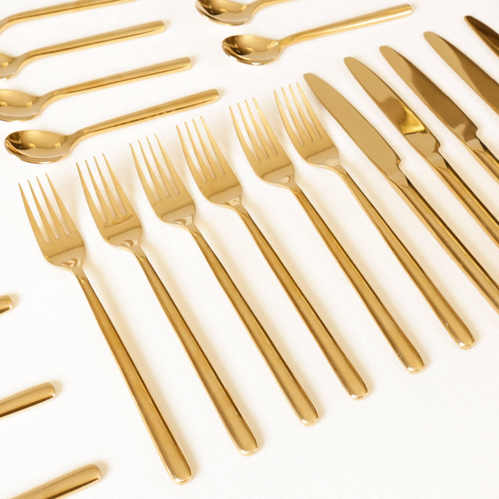 24pc gold cutlery in presentation box by dibor | notonthehighstreet.com