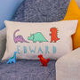Personalised Dinosaur Cushion For Kids Room Gift, thumbnail 1 of 3