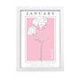 Personalised Birth Flower White A4 Framed Print, thumbnail 4 of 12