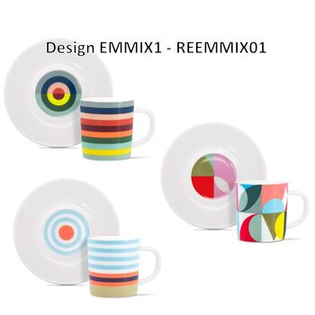 Coloured On Trend Porcelain Espresso Cup And Saucer, 6 of 8