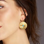 Large Statement Coil Drop Earrings With Turquoise, thumbnail 1 of 3
