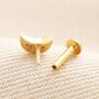 Sterling Silver Crystal Moon Piercing Earring, thumbnail 6 of 6
