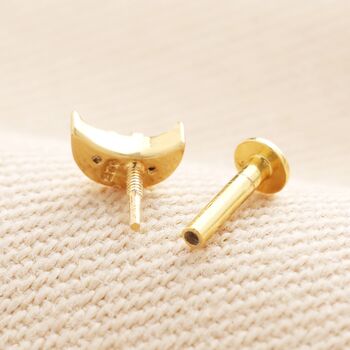 Sterling Silver Crystal Moon Piercing Earring, 6 of 6