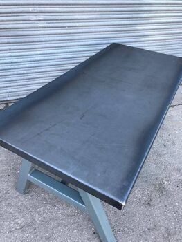 Industrial A Frame Solid Steel Top And Metal Table 566, 4 of 5