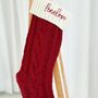 Personalised Embroidered Knitted Christmas Stocking, thumbnail 3 of 3