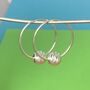 Sterling Silver Sparkly Bead Hoop Earrings, thumbnail 1 of 4