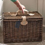 Personalised Antique Wash Wicker Chest Hamper, thumbnail 3 of 6