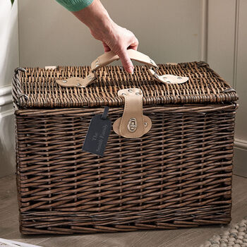 Personalised Antique Wash Wicker Chest Hamper, 3 of 6