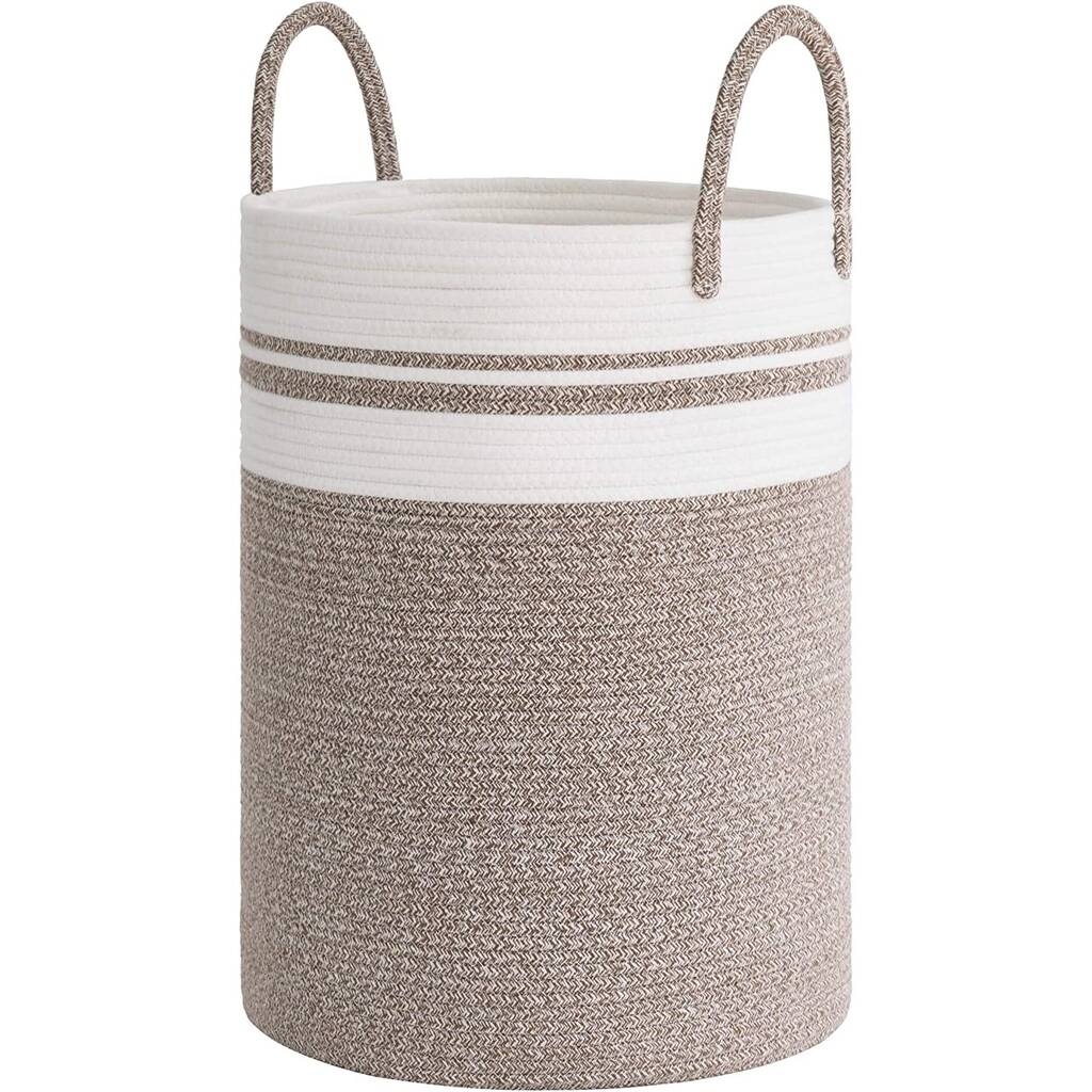 Tall Woven Rope Laundry Basket Storage Hamper By Momentum