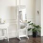 White Full Mirrored Standing Jewelry Cabinet Armoire, thumbnail 3 of 6