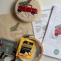 Red Christmas Truck With Tree And Snowy Scene Beginner Embroidery Kit, Hand Embroidery, thumbnail 6 of 6