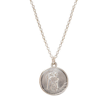St Christopher Medallion Silver Necklace, 2 of 2