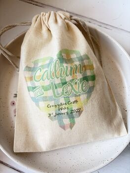 Gingham Personalised Wedding Favour Bags, 3 of 4