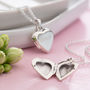 Engraved Sterling Silver Heart Locket Necklace, thumbnail 6 of 7