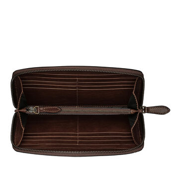 Italian Leather Curved Zipped Purse 'Ponticelli', 9 of 12